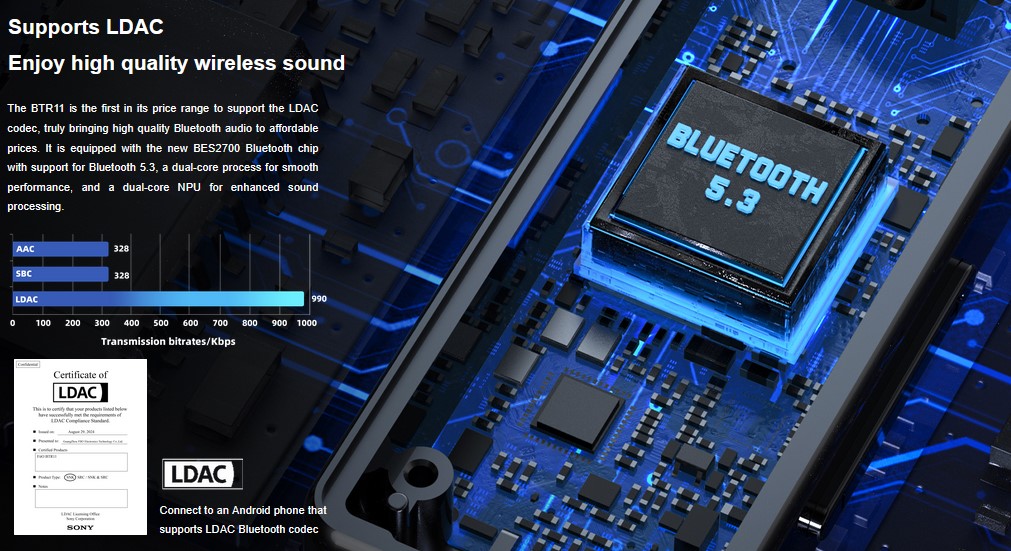 Supports LDAC Enjoy high quality wireless sound