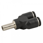 Composite 6mm Stud x 2x4mm Tube Plug-In Y Connector