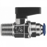 Ball Valve, 1/4" Tube x 1/4" Male NPTF