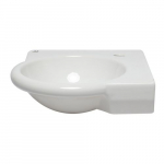 White 15" Round Corner Wall Mounted Bathroom Sink