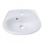 White Rounded Porcelain Wall Mount Bathroom Sink Basin