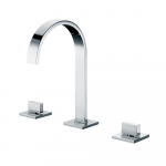 Gooseneck Widespread Bathroom Faucet, Chrome