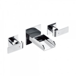 Faucet Widespread Wall Mounted Bathroom, Polished