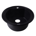 20" Drop-In Round Kitchen Prep Sink Black