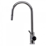 Single Hole Pull Down Kitchen Faucet, Polished