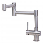 Faucet Modern Retractable Kitchen, Brushed Steel