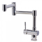 Modern Retractable Kitchen Faucet, Polished Steel