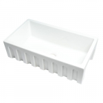 Reversible Fluted / Smooth Fireclay Farm Sink, White