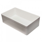 33" Single Bowl Fluted Fireclay Farm Sink, White