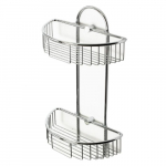 Wall Mounted Double Basket Shower Shelf, Polished Chrome