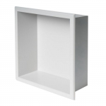 12" x 12" Square Single Shelf Shower Niche, White