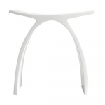 Arched White Matte Solid Surface Shower Stool