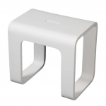 Solid Surface Resin Bathroom or Shower Stool, White Matte