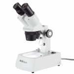 20-80X Microscope, Angled Head, Metal Track Stand