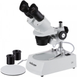 20-80X Microscope, Angled Head, Metal Pillar Stand