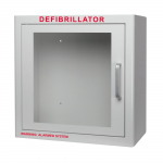 White Indoor AED Cabinet w/ Silk Screen Print