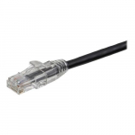 UTP Snagless Patch Cable, Clear Boot, Black, 18in