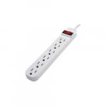 6-Outlet Power Strip, Cord with Right Angle Plug
