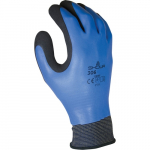 Coated Work Gloves, Blue with Black, Size 6