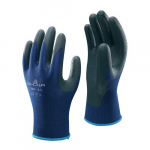 Seamless Knit Blue Oil Resistant Gloves, Size 8