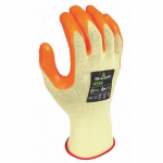 Coated Gloves, L, Orange with Yellow