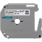 0.47" Black on Clear Tape for P-Touch 26.2 ft