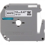 0.47" Black on White Tape for P-Touch 26.2 ft