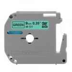 0.35" Black on Green Tape for P-Touch 26.2 ft