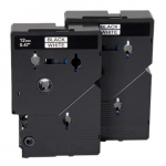 0.47" Black on White Tape for P-Touch 25.2 ft