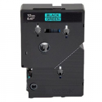0.47" Black on Green Tape for P-Touch 25.2 ft