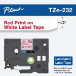 Red on White Label Tape Cartridge for P-Touch