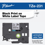 Black Print on White Laminated Label Tape Cartridge