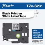 Black on White Label Tape Cartridge, 12 mm