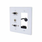 Wall Plate, Decorative Cutout, HDMI, VGA, 3.5mm, White