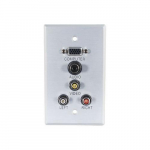 Wall Plate, Top, 3.5mm, Video, Stereo Audio, Aluminum