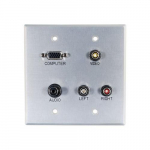 Wall Plate, 3.5mm, Composite Video, Audio, Aluminum