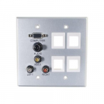 Wall Plate, 3.5mm Composite Video, Audio, Aluminum