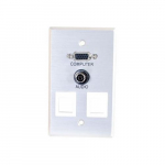 Wall Plate, 3.5mm, Keystone, Brushed Aluminum