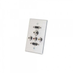 Wall Plate, RCA Audio Video, 3.5mm, Brushed Aluminum