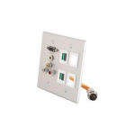 Wall Plate, Integrated HD15/3.5mm/RCA Audio, Video