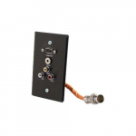 Wall Plate, Integrated 3.5mm/RCA Audio Video, Black