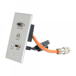 Wall Plate, HDMI, VGA, Stereo Audio, USB Pass Through