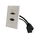 HDMI and USB-A 3.0 Wall Plate