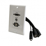 USB-B 2.0 and 3.5mm Audio Wall Plate