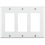 Triple Gang White Decora Wall Plate Cover