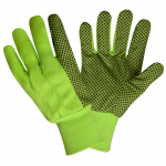 Canvas Gloves Hi-Vis Lime Canvas Black PVC Dots L