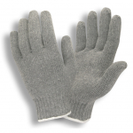 Machine Knit Gloves, Gray, Cotton/Polyester Shell, L