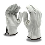 Beige Grain Cowhide Driver Gloves Unlined Elastic XL