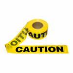 Yellow Barricade Tape, "Caution", 4 Mil, Non-Flammable