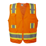 COR-BRITE Surveyors Safety Vest, Orange 2, XL